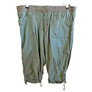 Dash Pants Womens Medium Green Capri Lagenlook Gorpcore Y2K Cargo Vintage XL